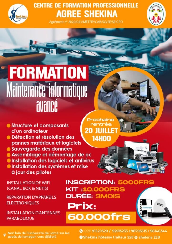 Shekina formation Maintenance informatique avancé